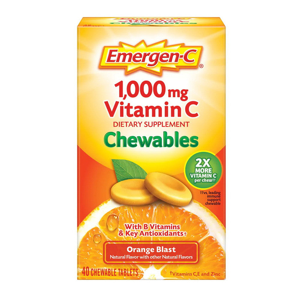 Emergen-C 1000 mg Vitamin C Orange Blast Chewable Tablets, 40 Ea